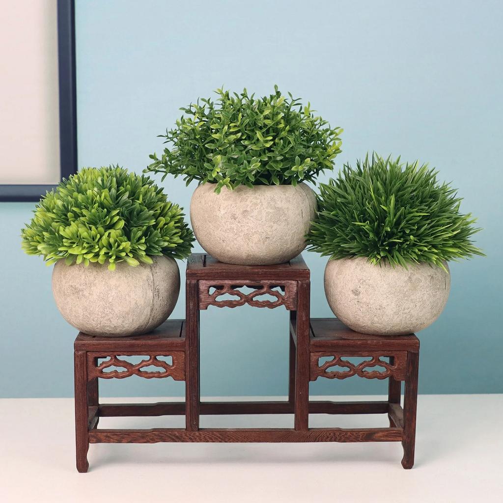 Simulation Plastic Potted Plant Artificial Grass Desktop Decoration for Living Room