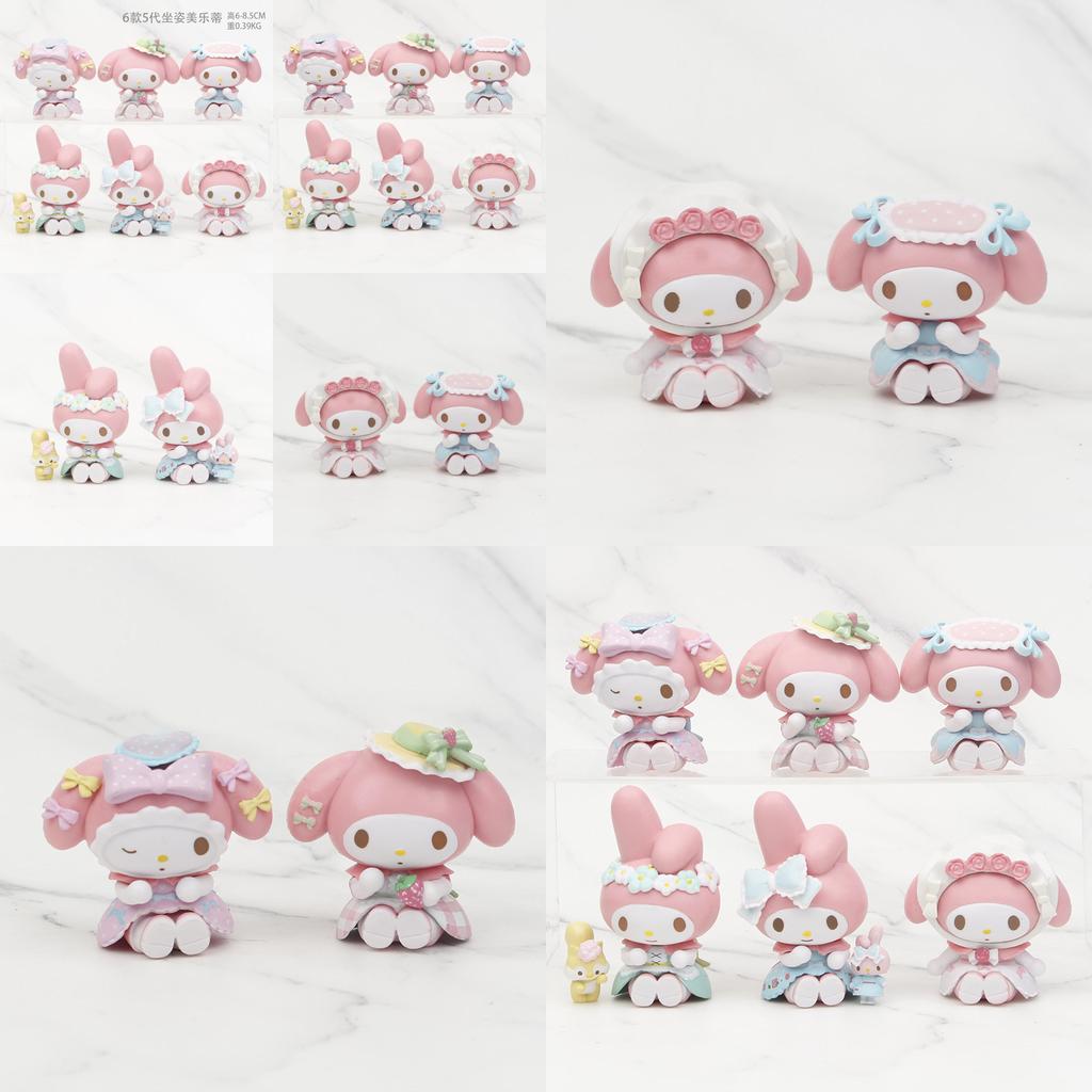 Cute My Melody Pvc Figurine Adorable Collectible Blind Box Cake Car Ornament