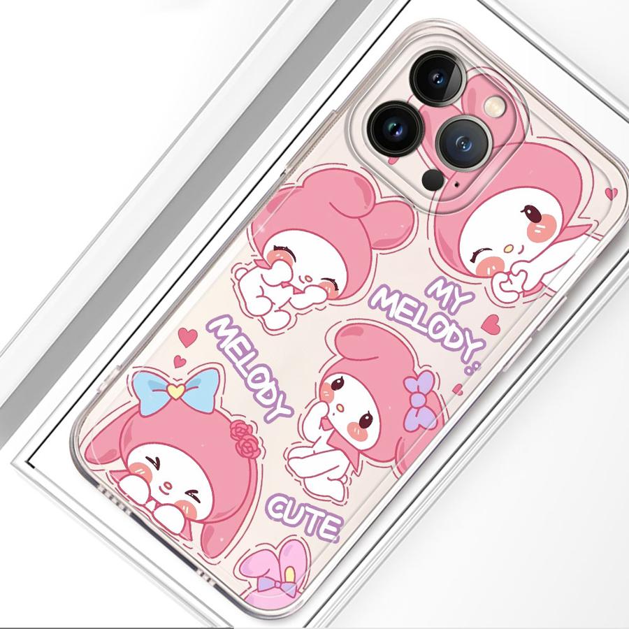 Case for iPhone 17 Pro Max 7 8 XS Max XR 15 14 Plus 12 Mini Air 11 16 13 Pro Soft Phone Cover Sanrio Hello Kitty Melody
