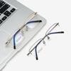 Business Men Ultralight Pure Titanium Glasses Frame For Myopia Reading Prescription Spectacles Half Rim Eyewear