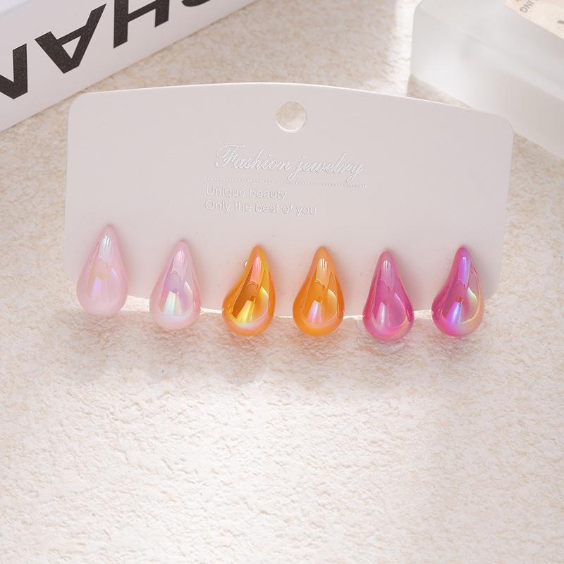 Earrings Exaggerated Water Drop Stud Earrings Female Niche Simple Fashion Smooth Hanging Water Drop Stud Earrings