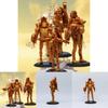 Gold Clock Man Action Figure Hand-made Joint Movable Transforming Clock Man King Toy Decor 17cm Pvc