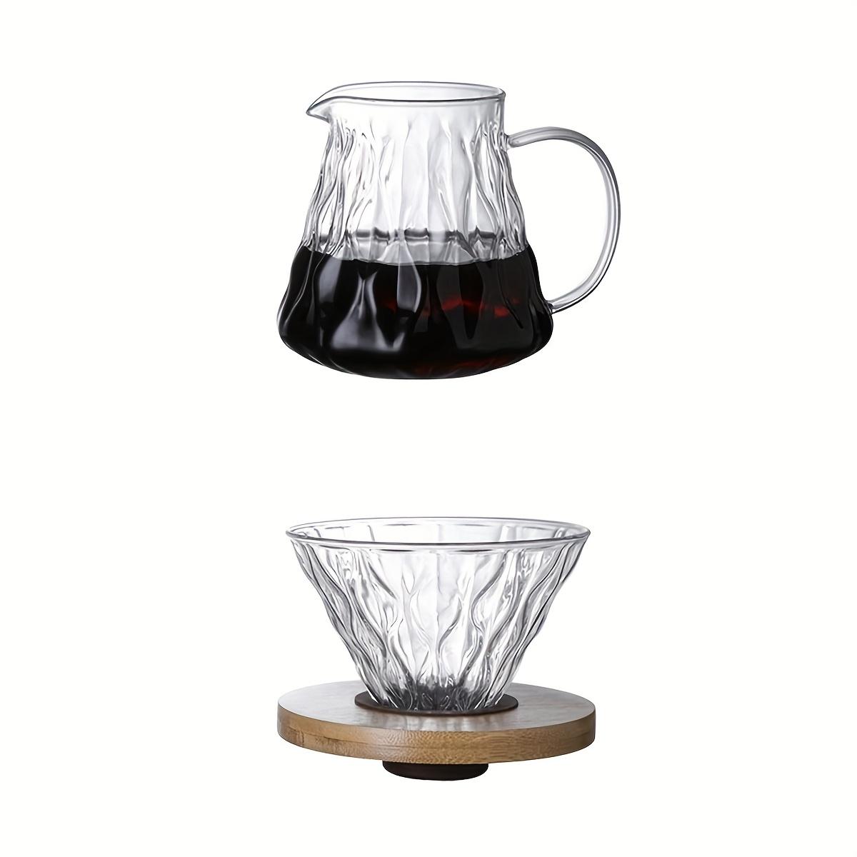 Pour Over Coffee Maker Set, 17oz/500ml Borosilicate Glass Coffee Pot with Glass Coffee Dripper, 1-4 Cup Pour Over Coffee Dripper чистый