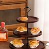 Wood 3 Tier Dessert Stand Cupcake Stand Table Sweet Dessert Snacks Fruits Pastry Rack Dark Color