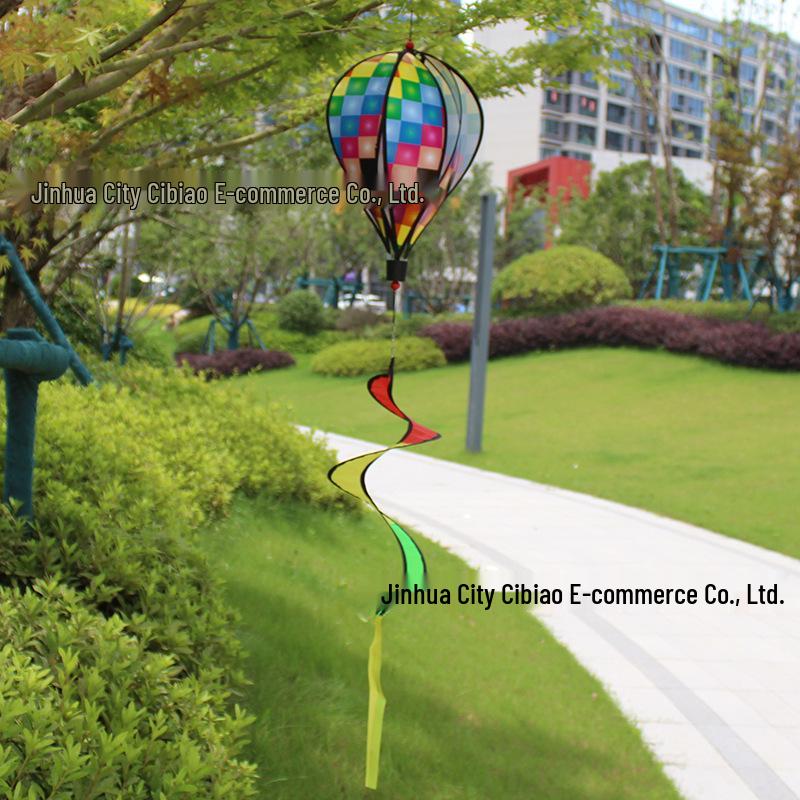 Rainbow Hot Air Balloon Garden Wind Spinner Ornament