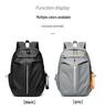 Men's Multi-Functional Casual Business Backpack with Logo Option - Simple Solid Color Fashion Design