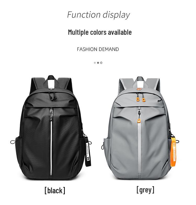 Men's Multi-Functional Casual Business Backpack with Logo Option - Simple Solid Color Fashion Design