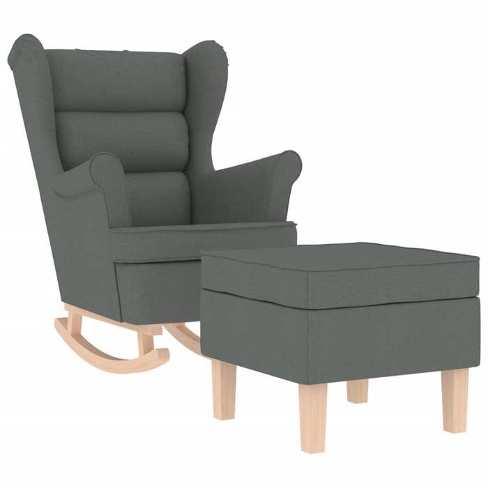 VidaXL Rocking Chair with Footrest Dark Grey Fabric, Chair, Living Room Chair, Relaxation Chair, Lounge Chair, 3307998
