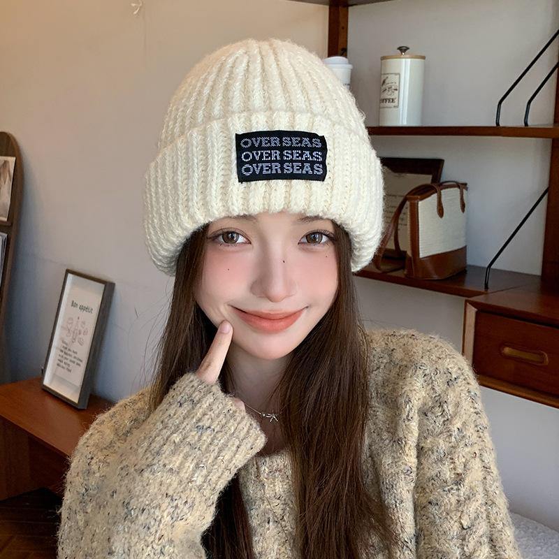 Simple Knitted Hat for Women Thickened Warm Ear Protection Hood Outdoor Versatile Cold Proof Woolen Hat for Men