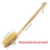 1PC Detachable Long Handle Bath Brush Natural Bristles Wooden Shower Brush Exfoliating Body Scrubber Back Massager Bathing Tools