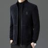 Autumn and Winter Woolen Jacket Men's Short Cotton Stand Collar Middle-aged Dad Men's Woolen Jacket