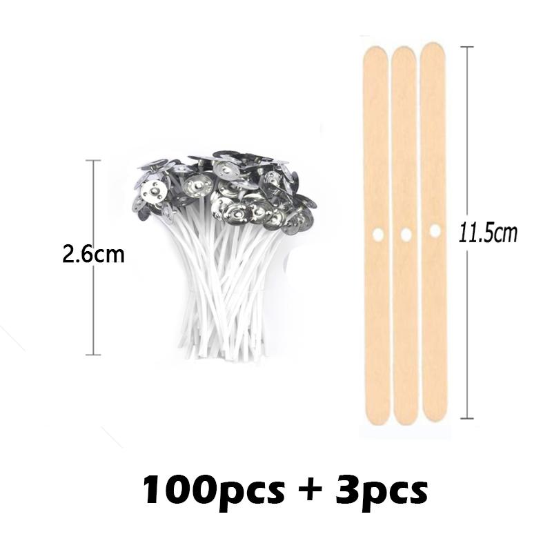 

Фитиль для свечей из вощеной хлопковой нити разных размеров, 100 шт./компл., бездымный фитиль и держатель, набор для изготовления свечей, аксессуары, кронштейн для фитилей