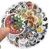 64Pcs Cool Gothic Cartoon Witch Moon Sun Stickers Aesthetic Art Decals Scrapbook Laptop Guitar Phone Graffiti Sticker Kids