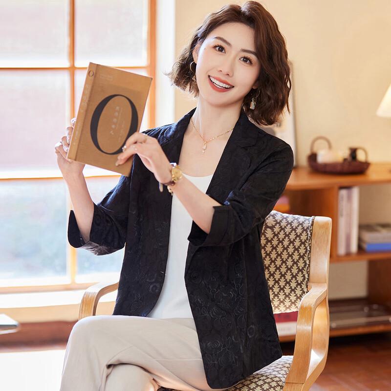 

Женский блейзер с лацканами и рукавами 3/4 4XL