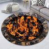 3D Vision Fire Pit Rug Anti-slip Living Room Decoration Round Carpet Waterproof Rugs for Bedroom Washable Bedside Creative Mat