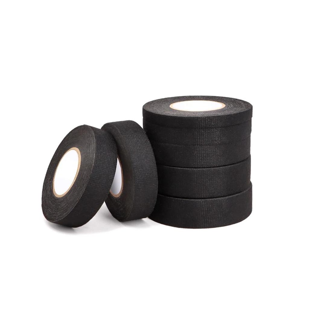 10/15M 9/15/19/25mm Heat-resistant Adhesive Cloth Fabric Tape For Automotive Cable Tape Harness Wiring Loom Electrical Heat Tape