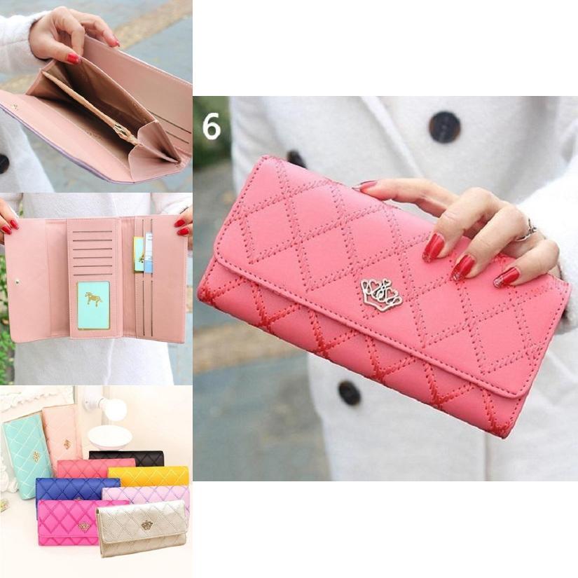 Elegant Lady Faux Pu Leather Long Purse Clutch Card Wallet With Timeless Appeal