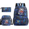 One Piece Luffy Anime Print Student Backpack Set Shoulder Bag Pencil Case Boys Girls School Bags