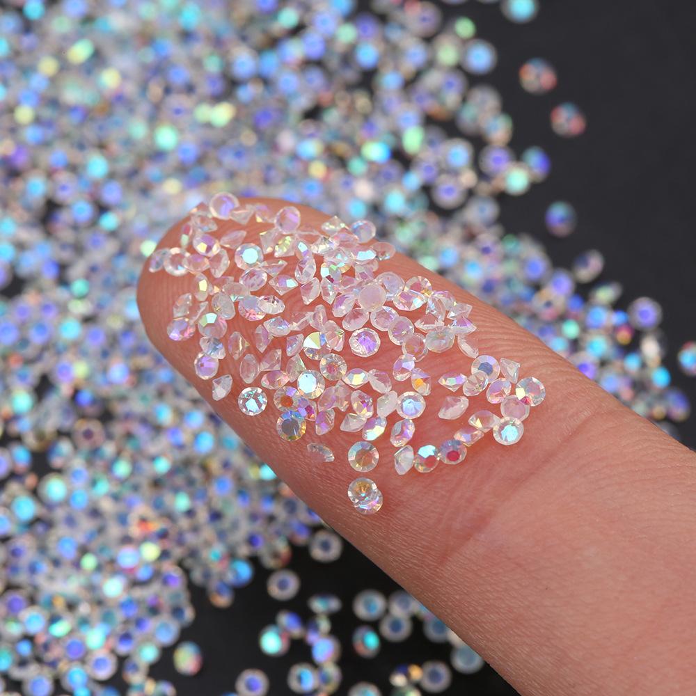 

Хрустальное стекло, микро-алмаз для дизайна ногтей, блестящие 11-цветные стразы с острым дном, аксессуары для украшения ногтей 1.1mm (10 packs of 14400 pcs)