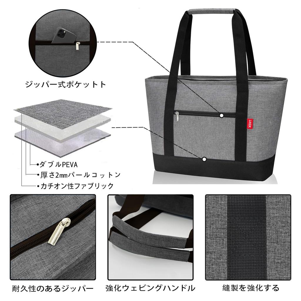 LHZK Insulated Eco Foldable Tote Lunch 28L Large Capacity Shopping Insulated Cooler Large Thermal Bag for Outdoor the and Commuting Bag, Bag, Bag,