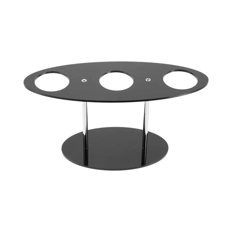 A84X-Acrylic Ice Cream Cone Holder, Charcuterie Food Cone Holder, Waffle Cone Holder Stand, 3 Holes, Black Durable Easy Install чёрный
