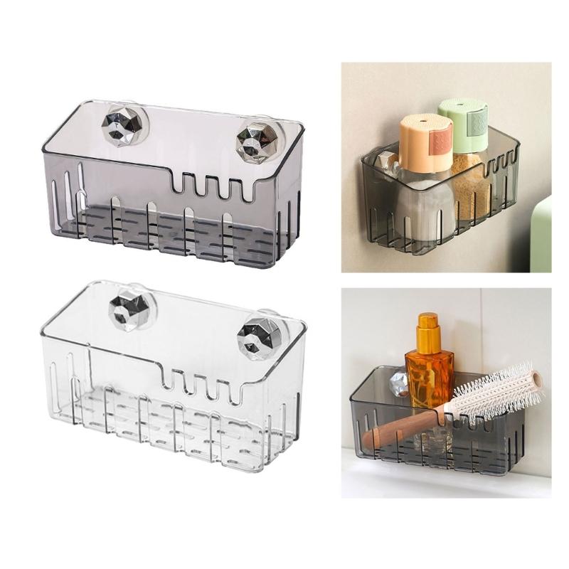 Sponge Holder With Suction Cup Sink Organizers Kitchen Storage Durable Plastic Drainage Holes Modern Design For Cleaning Tools