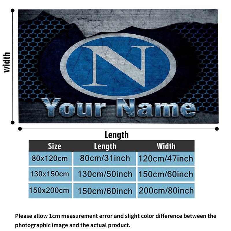 1PC SSC Napoli Custom Name Patterned Flannel Blanket Suitable For All Seasons for Home Decor Warmth and Comfort Gifts Holiday Present