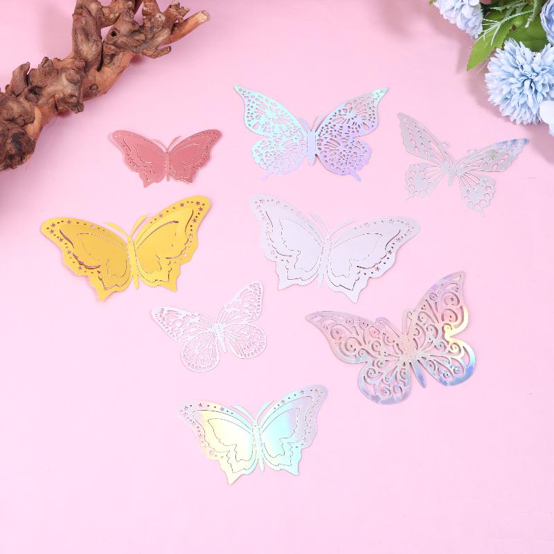 48Pcs/4Set 3D Butterfly Wall Decor 4 Styles 3 Sizes,Butterfly Decorations For Butterfly Birthday Party Cake Room Decorations