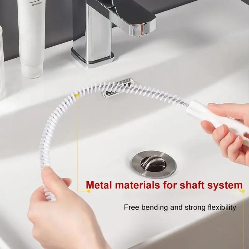 Pipe Cleaner Kitchen Sink Cleaning Dredging Brush Bathroom Sewer Hair Drain Flexible Cleaner Clog Plug Hole Remover Tool