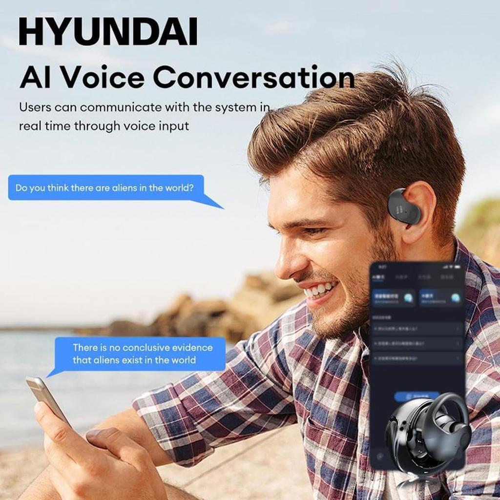 Hy-Undai Hy-T26 Pro Language Translator - New Translation Headphones Wireless High Precision Translation Headphones Support 75 Languages Play Music