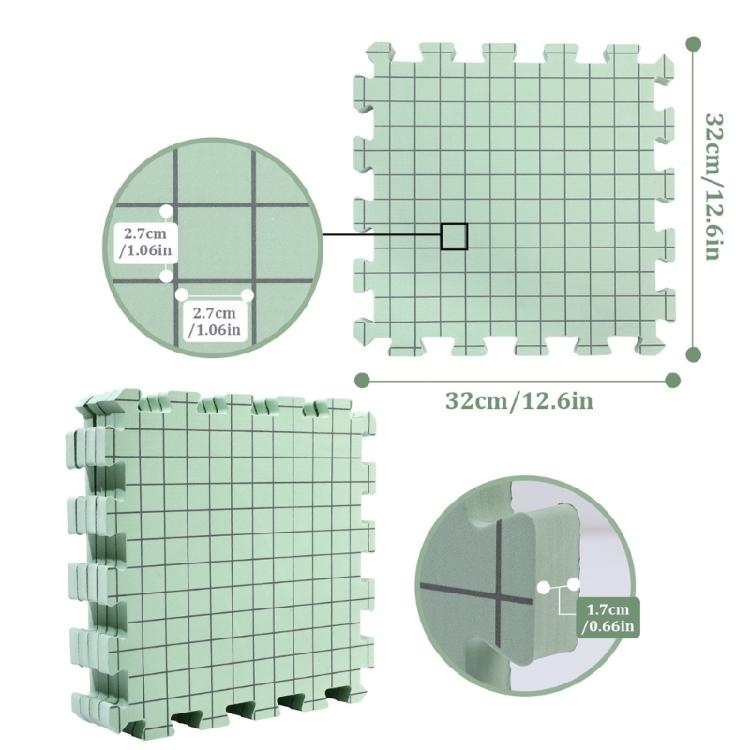 4 Stück Gitter-Strick-Blockierbrett 12,6x12,6 Zoll Strick-Blockier-Schaumstoffpolster für Häkelprojekte, Granny Square Herstellung