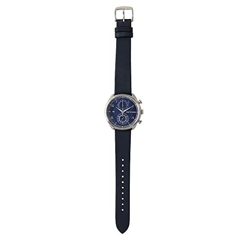 MASTER WORKS Quattro 002 MW07SN-EDNVG8 Men's Watch, Made In Japan, Quartz Movement, 41mm, Leather Strap, Chronograph, Navy Blue