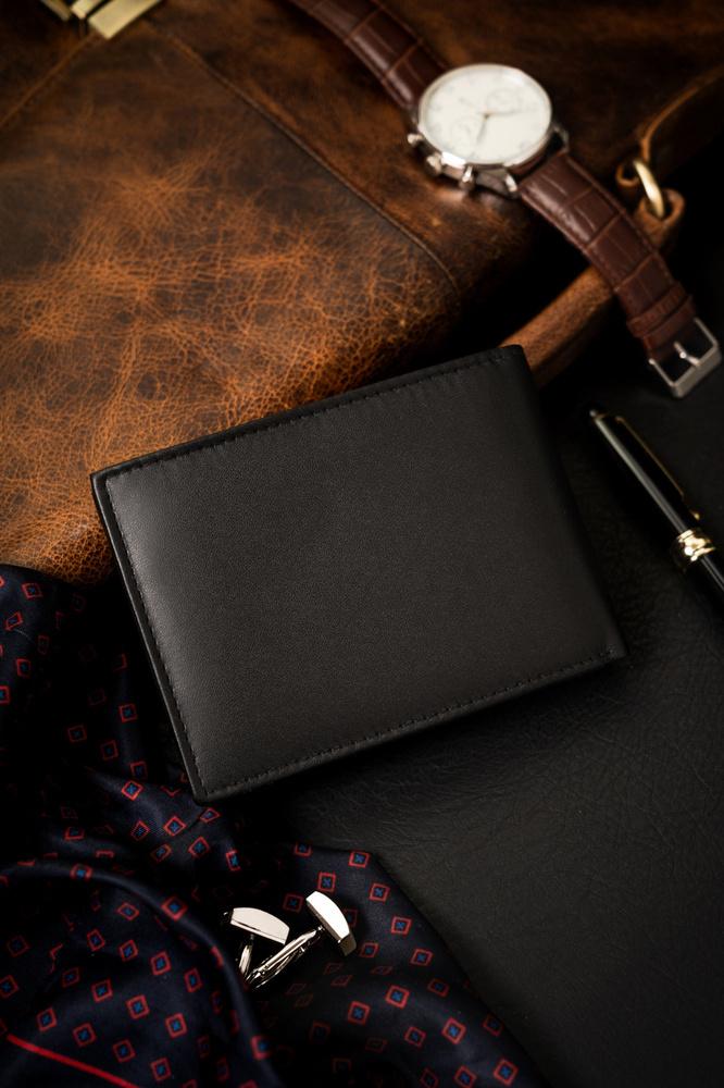 Large men's wallet made of eco-leather in landscape orientation - 4U Cavaldi