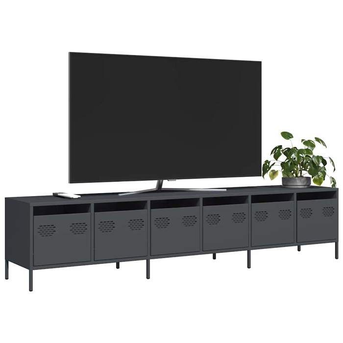 VidaXL TV Stand Anthracite 202x39x43.5 Cm Cold-rolled Steel, TV Bench, Metal Furniture, Multimedia Furniture, TV Sideboard, 3307151