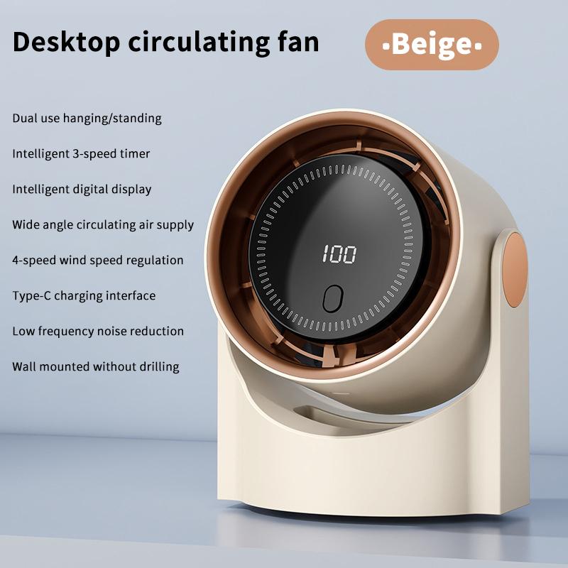 

Настольные USB Перезаряжаемые Безлопастные Охлаждающие Вентиляторы Настенный Цифровой Дисплей Высокоскоростной Циркулирующий Воздухоохладитель Дом Офис белый