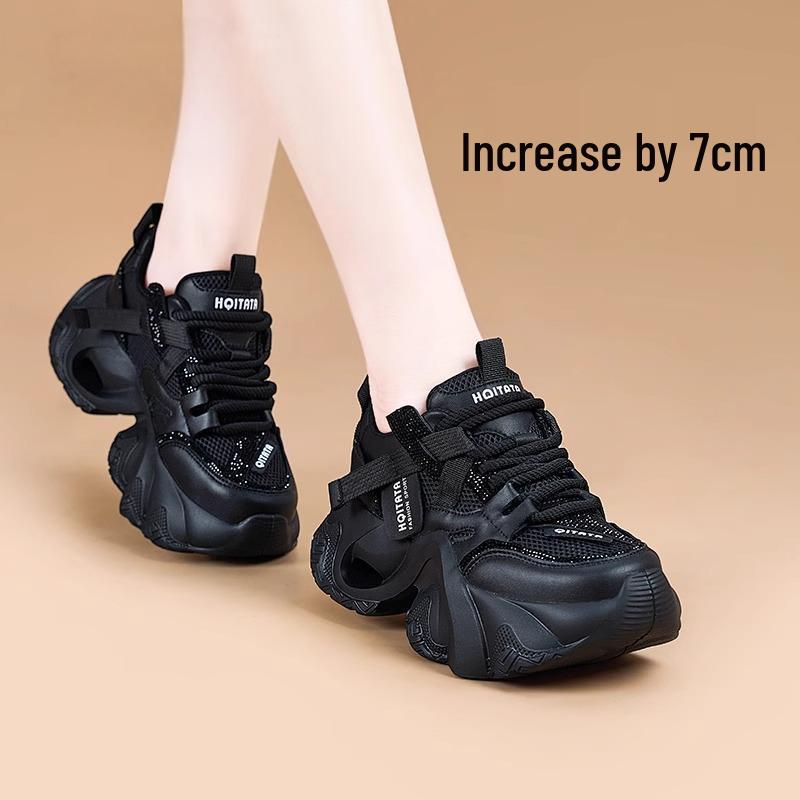 

2025 Женские ретро туфли Мэри Джейн на платформе из сетки со стразами - Увеличивающие рост, дышащие летние туфли 34