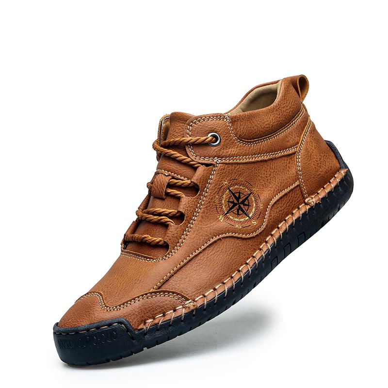 High Top Men Leather Casual Shoes Fashion Sneakers Zapatillas Hombre Spring Autumn Mens Outdoor Shoes Boots Big Size 48 9959
