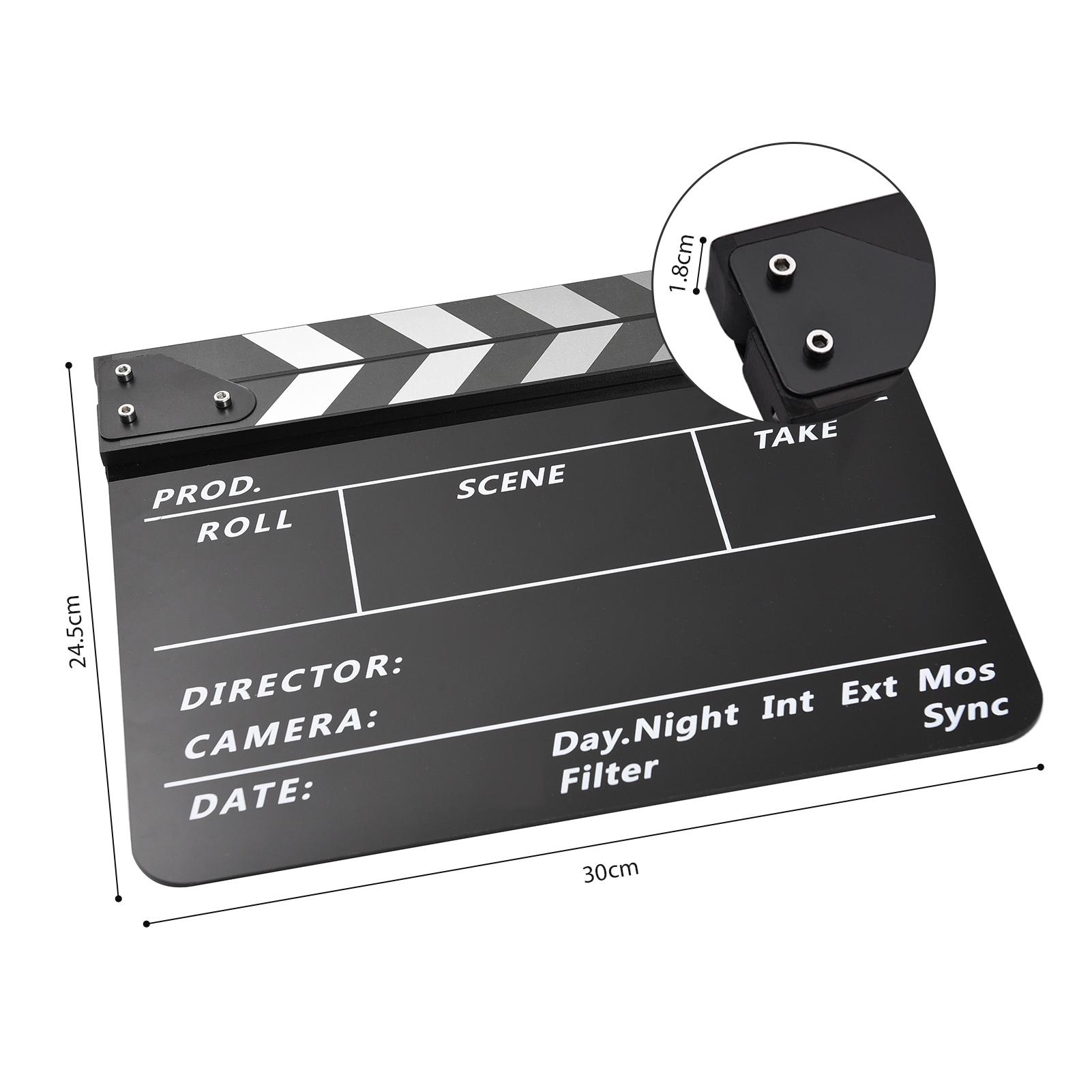 Acrylic Clapperboard Film Clapboard Movie Director s Slate Cut Action Scene Clapper Board Film Slate Dry Erase bianco