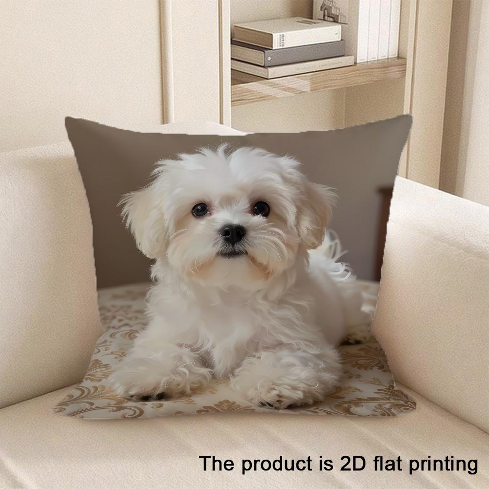 1pc Adorable Pet-Printed 2D Flat Printing Pillowcases Sofa cushion cover home bedroom room decoration
