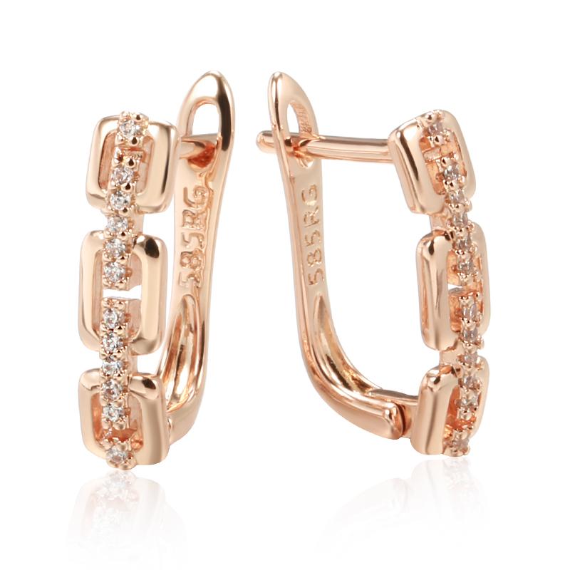 Innovative Rosegoldfarbene Ohrhänger Luxuriöse Elegante Ohrringe mit Bar-Ausschnitt Für Damen Mode Vintage Schmuck