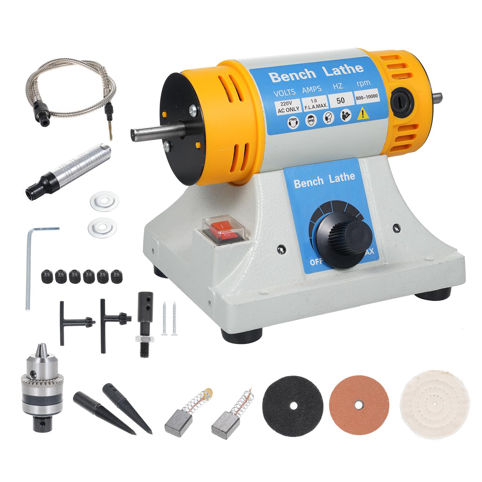 

Скоростная полировальная машина 320 Вт, многофункциональная настольная шлифовальная машина, полировальная машина с обеих сторон with Flexible Shaft and fittings белый