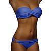 2 Pcs/Set Summer Bikini Solid Color Push Up Strapless Simple Women Swimsuit for Beach