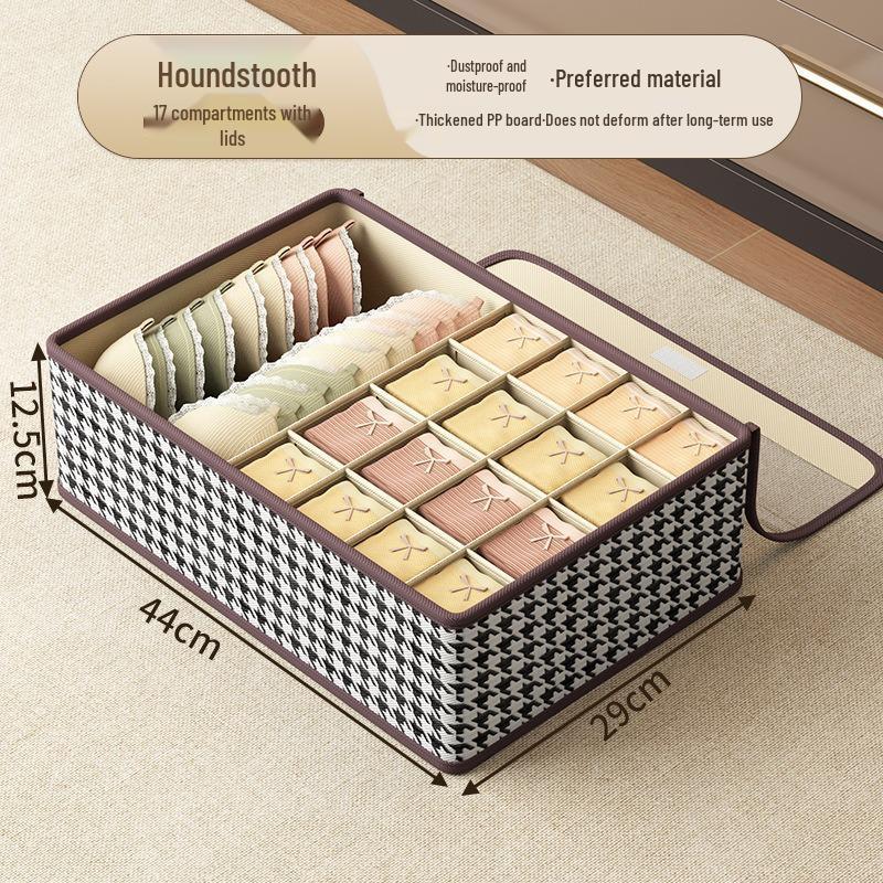 3-in-1 Drawer-Style Underwear Storage Box with Lid, Large-Capacity Compartmented Organizer for Home Use