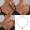 Edgy Dark Feminine Expression Adjustable Length Alloy Necklace Neckchain Featuring Edged Heart Detail for Concerts