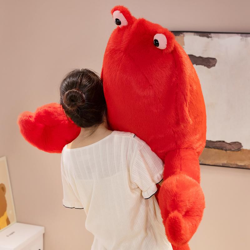 50-130cm Giant Red Lobster Plush Pillow Cute Crayfish Stuffed Animal Funny Office Hugging Cushion Friend Kids Birthday Gift