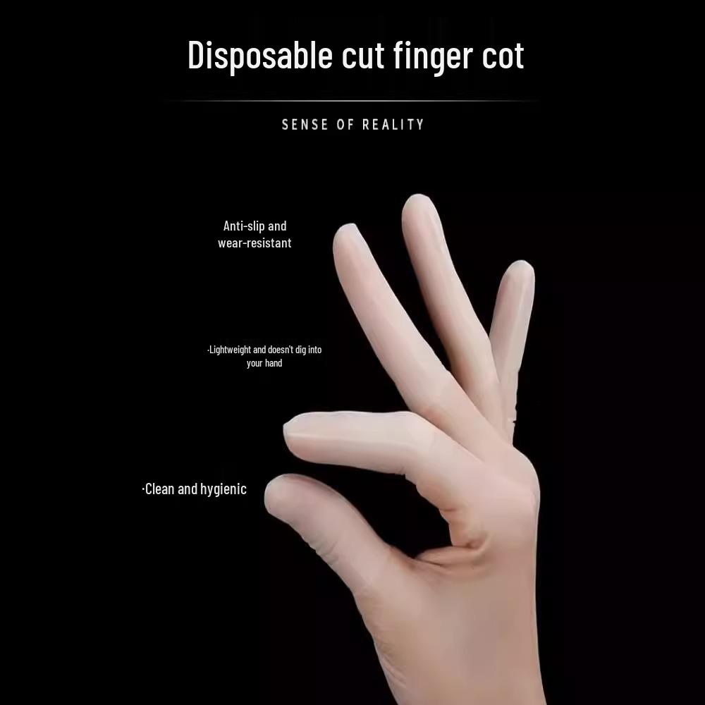 Waterproof Frosted Non-Slip Finger Cots for Nail Art & Microblading - Anti-Cracking & Dust-Free Transparent Sleeves