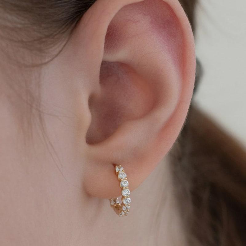 Tatiana (925 Silver) Lunar Round Hoop Earrings EC3202