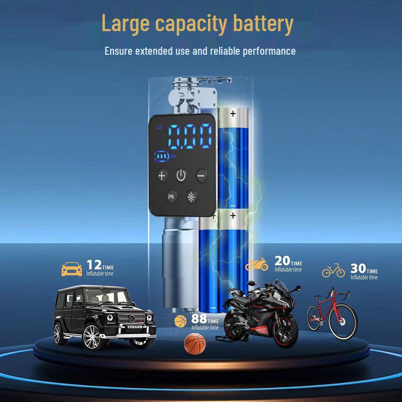 Compact Wireless Electric Tire Inflator & Air Pump with Handheld Feature