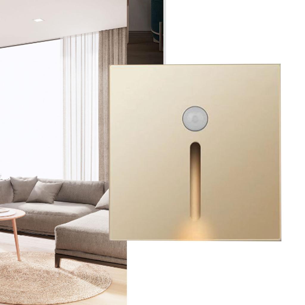 LED Motion Sensor Night Light ABS Small LED Induction Lamp for Bedside Corridor Hallway Gold