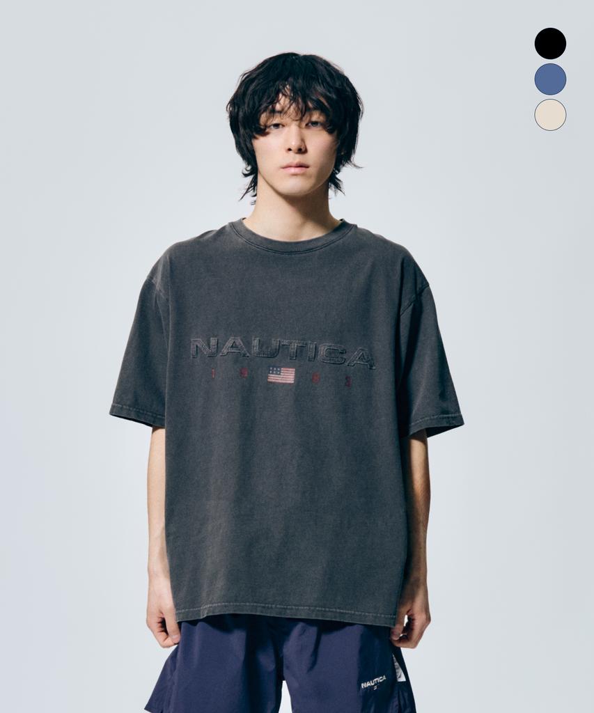 NAUTICA 83 Flag Pigment T-Shirt (3 Colors) Nts4796 (Type A)